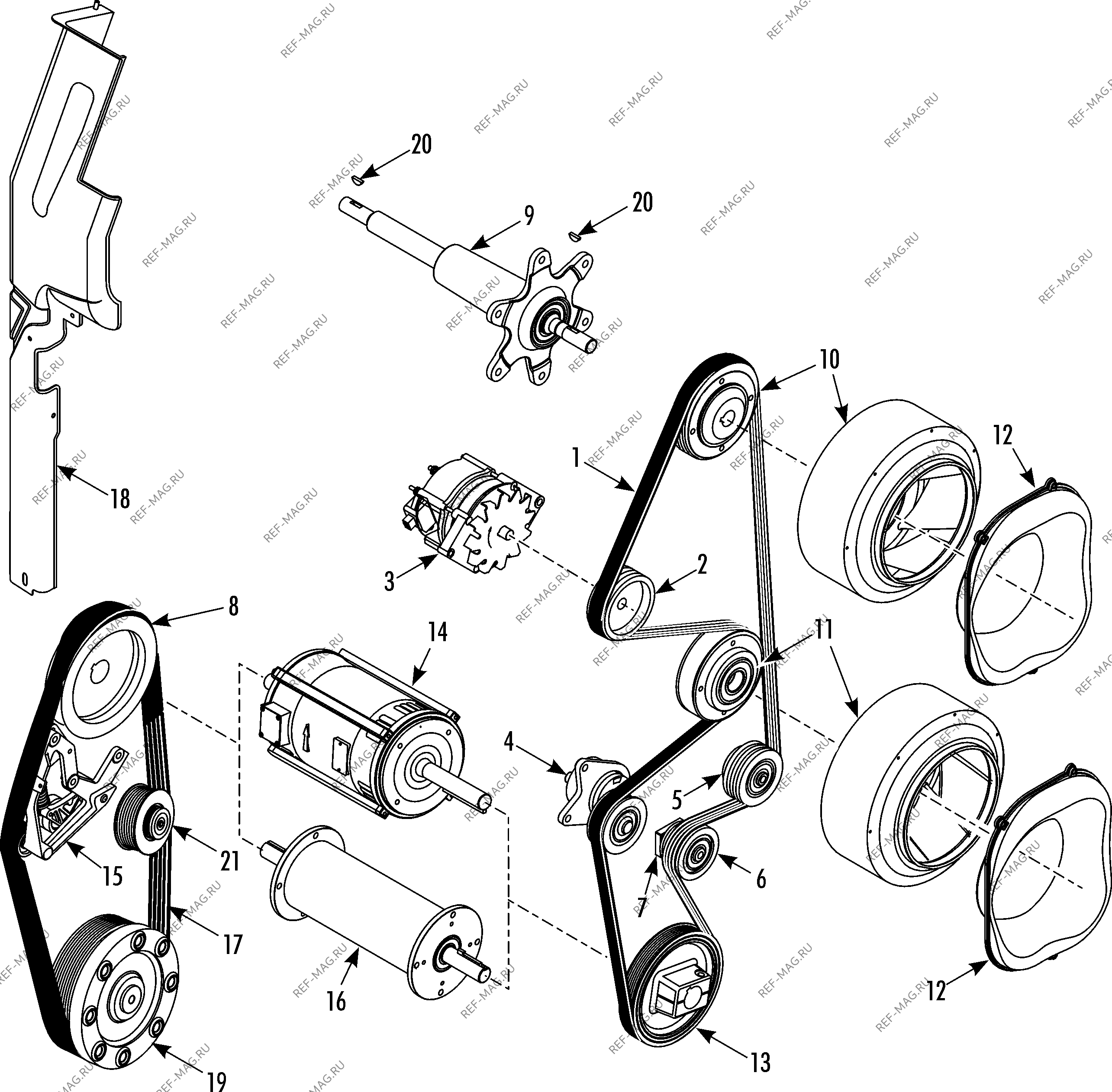 Belt Set Thermo King T600 T800r (before 02 13) ; Original C29